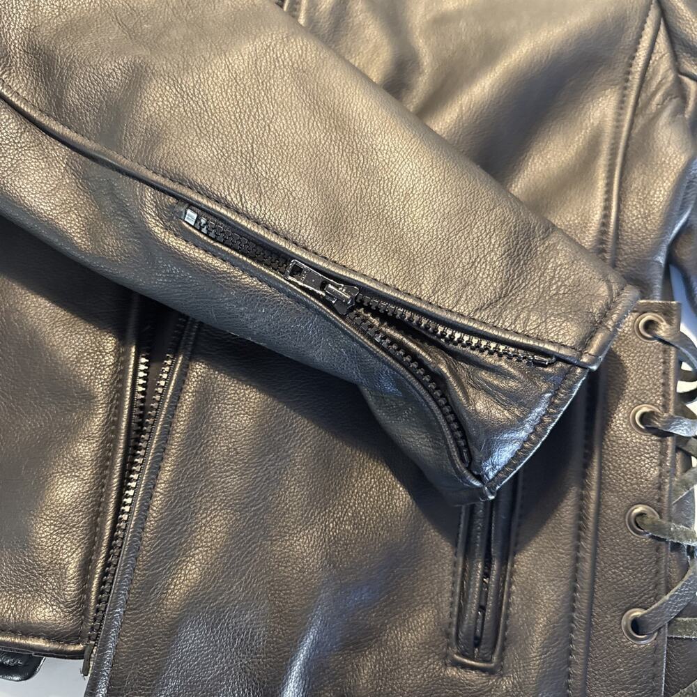 LEATHER MOTORCYCLE JACKET - CALIFORNIA CREATIONS USA WOMEN'S SIZE 18 - Picture 6 of 8